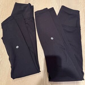 EUC lululemon Wunder Train Legging size 4 set of 2 black